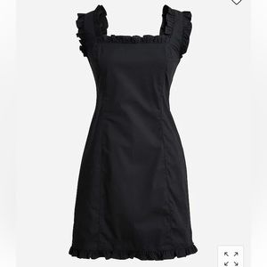 Ruffle-trim mini dress in stretch cotton poplin